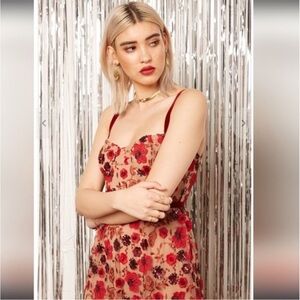 For Love And Lemons Beatrice 3D Floral Mini Dress